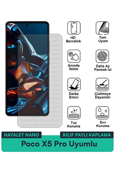 Milat Tech غطاء حماية نانو لهاتف Poco X5 Pro متوافق مع طبقة حماية الشاشة مقاو...