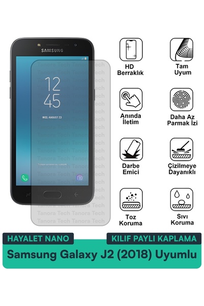 Milat Tech غطاء حماية شاشة متوافق مع هاتف Samsung Galaxy J2 (2018) Ghost Nano...