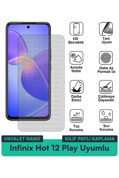 Milat Tech غطاء حماية نانو لهاتف Infinix Hot 12 Play متوافق مع طبقة حماية الش...