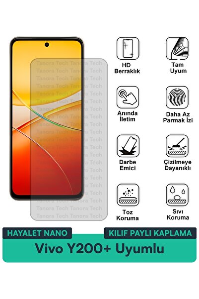 Milat Tech حافظة Vivo Y200+ Hayalet Nano متوافقة مع طبقة حماية الشاشة المقاوم...