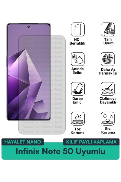 Milat Tech غطاء حماية نانو لهاتف Infinix Note 50 متوافق مع طبقة حماية الشاشة ...
