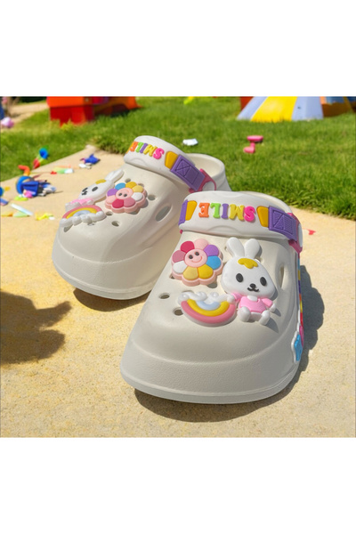 Hızlı Al Cute Rabbit Figure. Anti-Slip Base Girl's Sandals Cros Slippers
