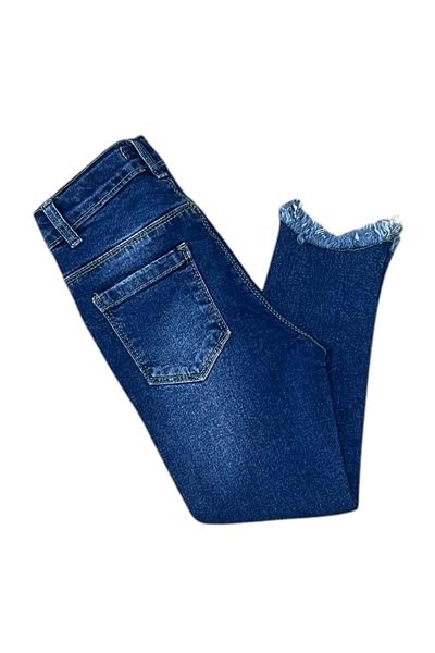 RİNDO KİDS Girl's Jeans with Leg Details Navy Blue