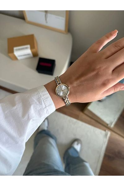 RoseandRoses Cilena Thin Cord Women Wrist Watch Gold-Silver (White Dial)