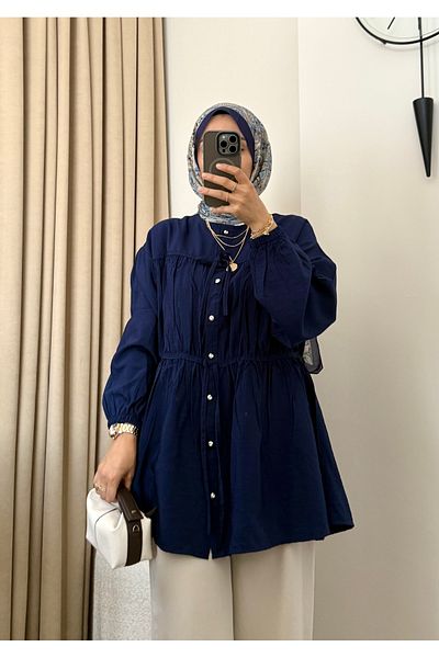 MERİÇ BOUTİQUE Cămașă elegantă cu nasturi strălucitoare (șapcă)