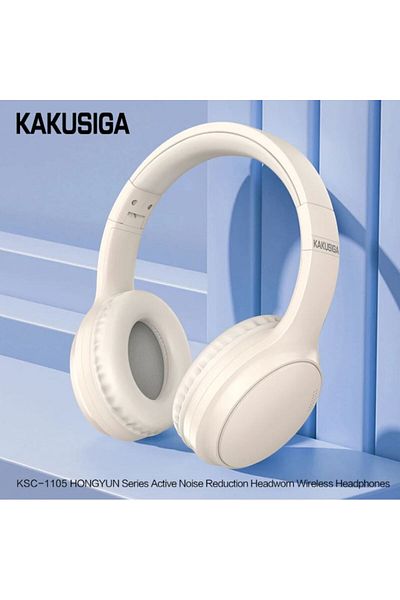 REDz Accessories Căști Bluetooth KSC-1105, Anulare zgomot, Autonomie baterie 60 ore, 200mAh, Pliabile, Bej