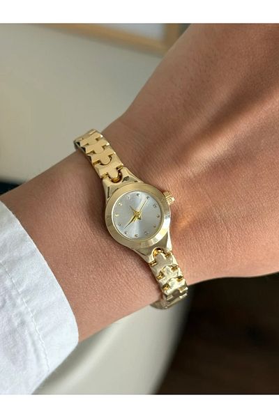 RoseandRoses Aste Puzzle Design Cord Minimal Women Wrist Watch Gold (White Dial)