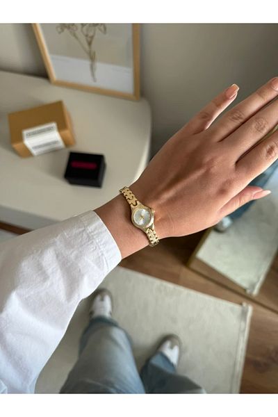 RoseandRoses Aste Puzzle Design Cord Minimal Women Wrist Watch Gold (White Dial)