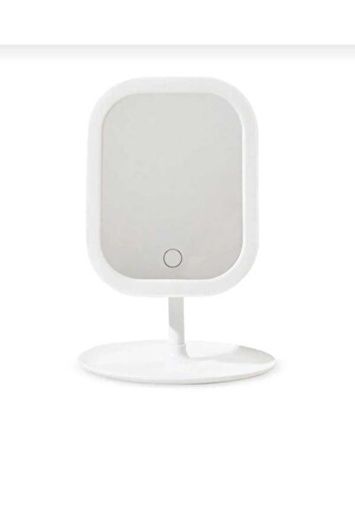 Skygo 3 Renk Led'li Taşınabilir Şarjlı Işıklı KARE Makyaj Aynası Beyaz Renk