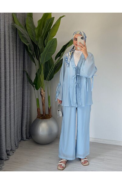 Molly Nelly Set de bluză de vară pentru femei, căptușită cu voile de bumbac, cu detaliu de dantelă