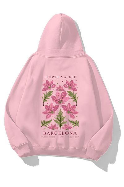 CROFT (3 Threads) Flower Market Printed Oversize Hoodie Sweatshirt