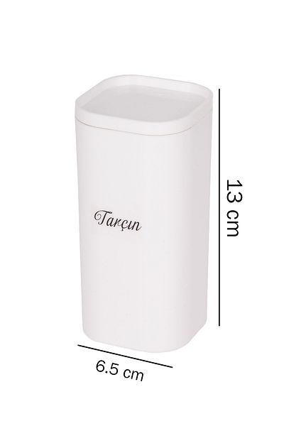 Lizzy 12-Piece White 300 ml Acrylic Vacuum Spice Rack with Lid and 24 Pieces of Labels as a Gift