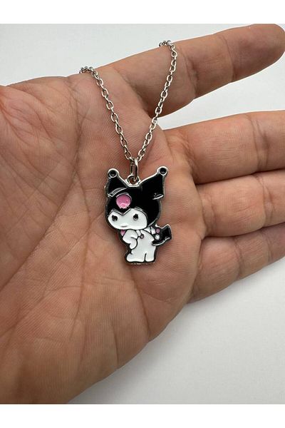 Herşey Nota Anime Girl Kuromi Figured Necklace – Cute and Gothic Style Jewelry with 60cm Chain