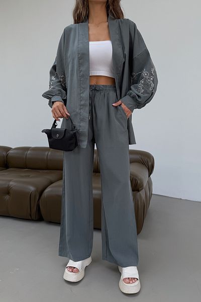 MİA NOURA Women's Sleeves and Back with Riveted Tansel Fabric