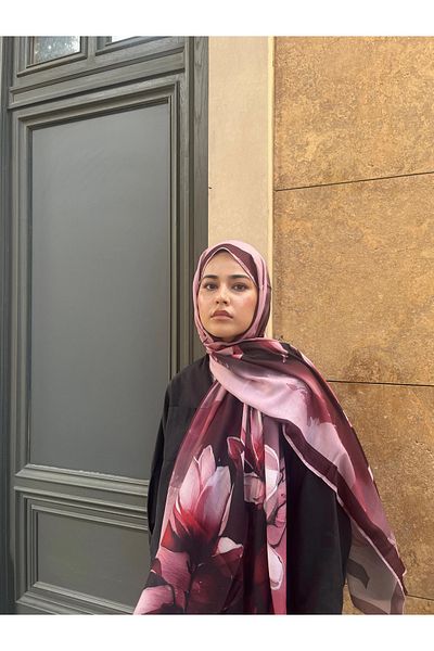 AMİNENESİL Aminenesil Bud Pattern Voile Soft Cotton Shawl