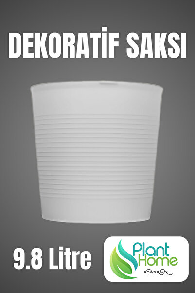 Plant Home Power Mix Kırılmaz - Tabaksız Büyük Boy 9.8 Litre Bone Saksı – İç ...