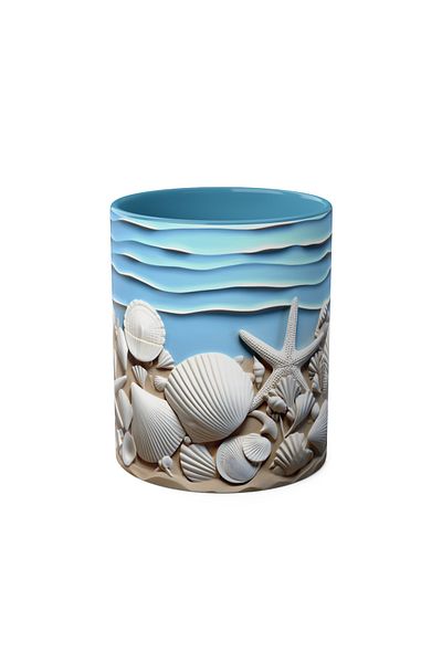 DUBLEMETRE Seashell Patterned Printed Mug