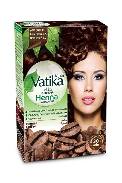 Vatika حناء للشعر البني الداكن بدون أمونيا، تغطي الشعر الأبيض بنسبة 100%