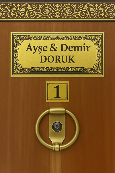 sıradışıhediyem METAL kapı isimliği ve numarası kapı süsü isimlik 15x5 cm numara 5x5 cm