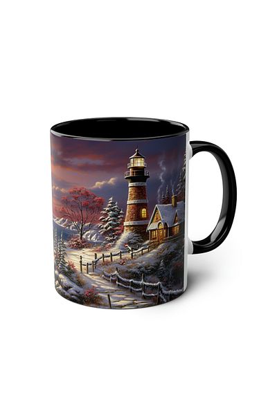 DUBLEMETRE Lighthouse Patterned Printed Mug