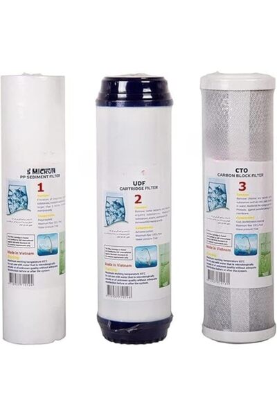 fitto مجموعة فلتر مياه مطاطية ثلاثية المراحل من