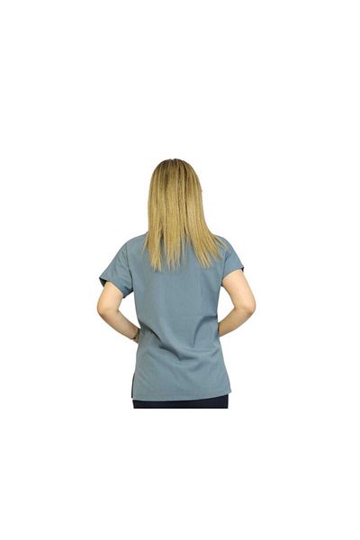 nutrix Lake Green Single Top Women's Mold Soft Lycra Bat Sleeve Nurse-Doctor Uniform Suit Scrubs