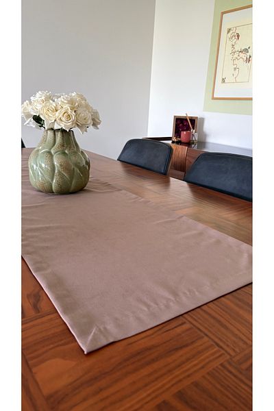 homease Velvet Textured Suede Runner Milky Brown (44*140)