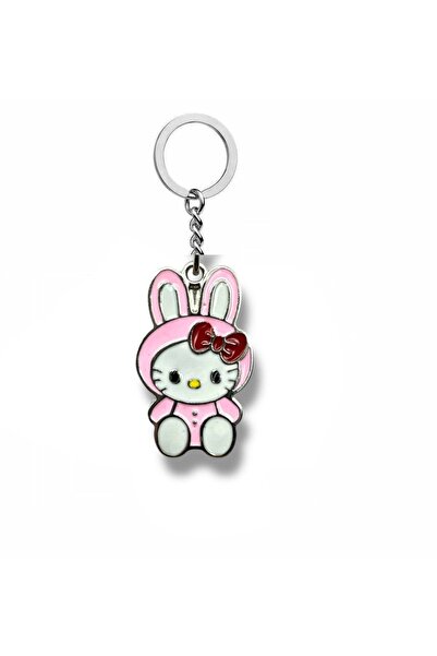 Herşey Nota Breloc cu figurină Hello Kitty în costum de iepure – Accesoriu dr...