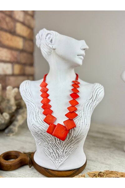 SEDEF TAKI Kırmızı kemik kolye