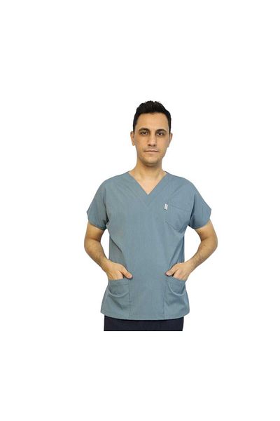 nutrix Lake Green Single Top Men's Mold Soft Lycra Bat Sleeve Nurse-Doctor Uniform Suit Scrubs