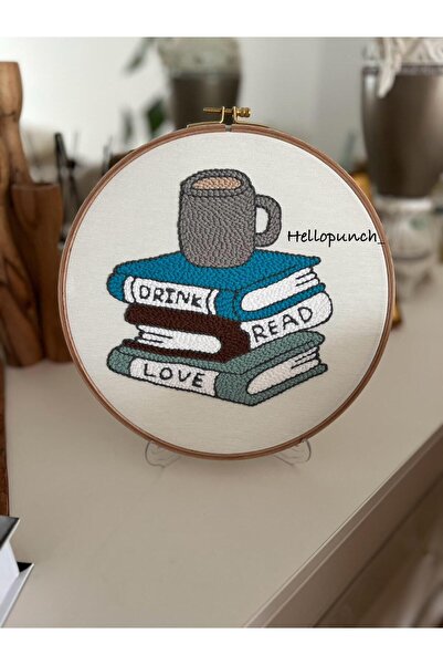 HelloPunch&Bags PUNCH Ev Dekorasyon Punch Işlemeli Kasnak Çerçeveli Duvar Süs...