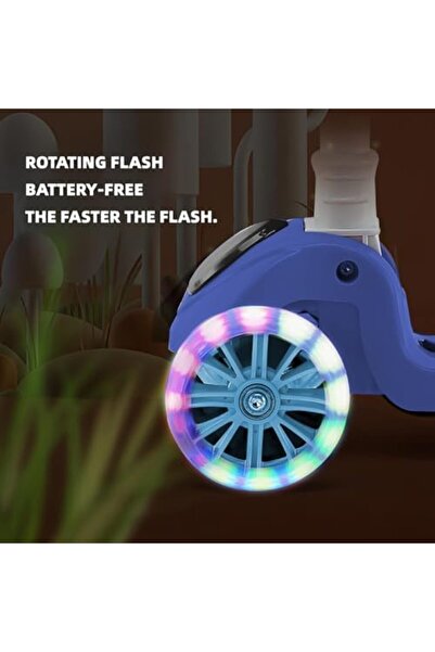 unbranded Defsedar 2-in-1 Kick Scooter, Adjustable Height Foldable Scooter, 3 LED Light Wheels and Anti-Slip D