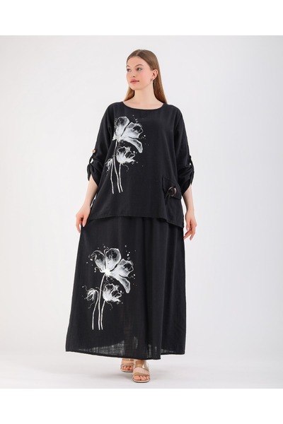 ZTO Women's Various Printed Bluz Skirt Set