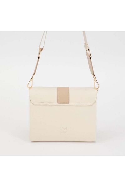 Levidor Women's Shoulder Bag with Cream Chain Buckle Detail