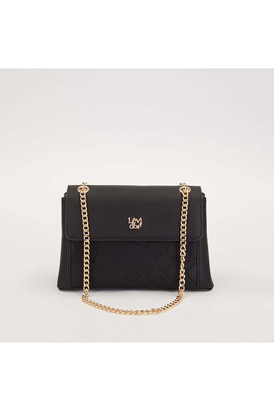 Levidor Women's Diamond Patterned Crossbody Bag with Black Chain Strap