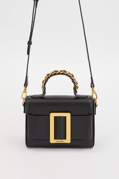 Levidor Black Chain Embroidered Premium Women's Handbag