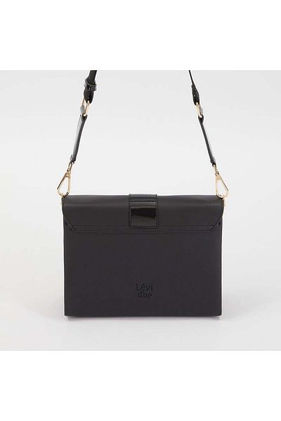 Levidor Black Chain Buckle Detailed Women's Shoulder Bag