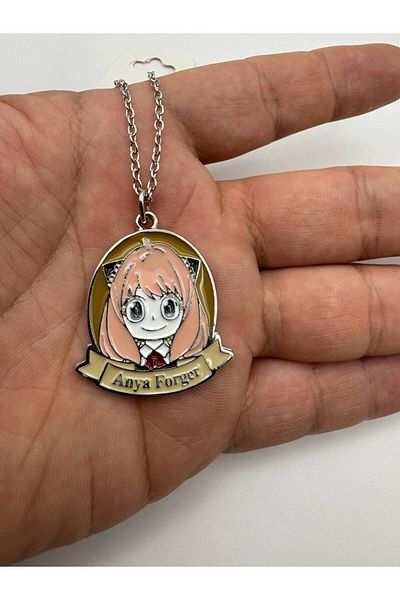 Herşey Nota Spy X Family Anya Forger Figured Necklace – Cute Anime Character Jewelry with 60 cm Chain