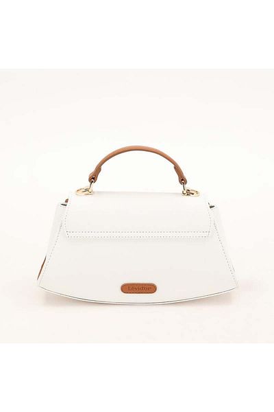 Levidor White Camel Oval Women's Handbag