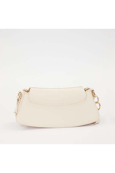 Levidor Cream Oval Form Elegant Shoulder Bag