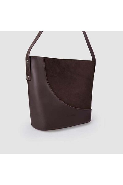Jacquline Brown Nubuck Leather Detailed Women's Crossbody Bag