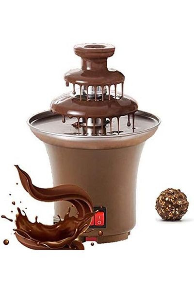 Generic Mini Chocolate Fountain Three Layers Creative Design Chocolate Melt With Heating Fondue
