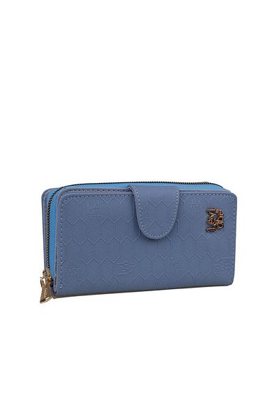 Levidor Women's Monogram Wallet with Blue Cover