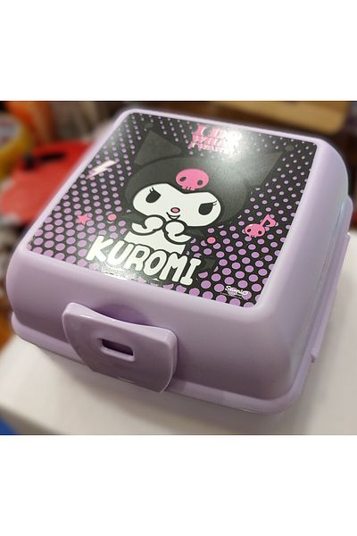 ada çanta kırtasiye Plastic 2-Compartment Feeding Container with Kuromi Figure Ad20059