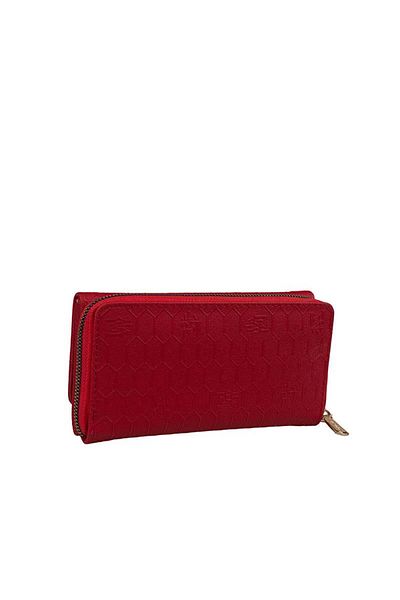 Levidor Red Women's Monogram License Printed Wallet