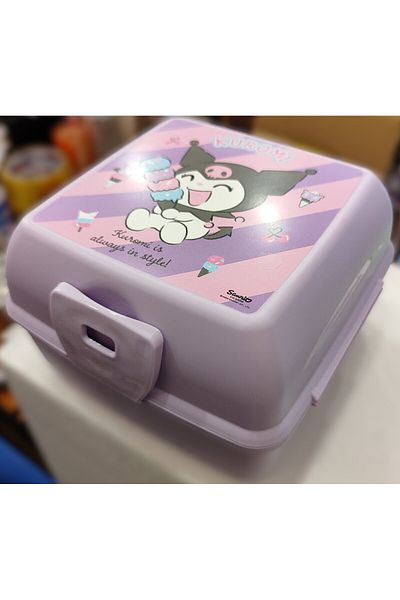 ada çanta kırtasiye Plastic 2-Compartment Feeding Container with Kuromi Figure Ad20059