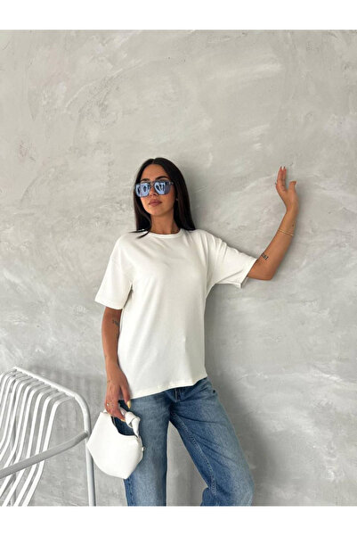 MODA Tricou pentru femei, cu mânecă scurtă, cu decolteu rotund, din țesătură ...