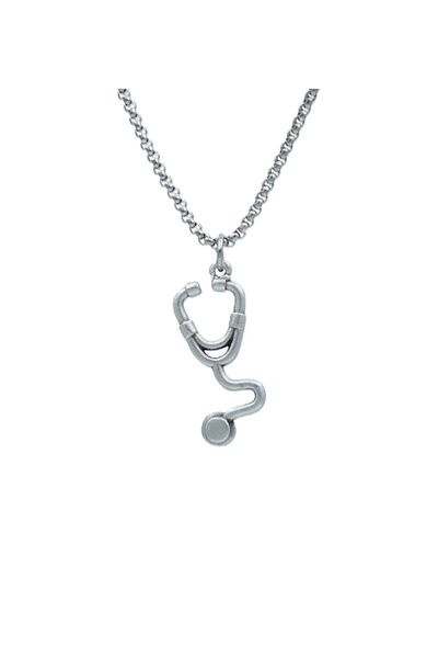 Herşey Nota Minimalist Stethoscope Figured Necklace – Health Themed Jewelry with 60 cm Chain