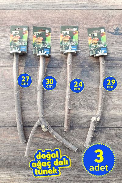 Vixpet Venty Set of 4 Natural Parrot Perches | Sultan, Monk, Lory, Budgie, Forpus, Lovebird, Kakariki - M527