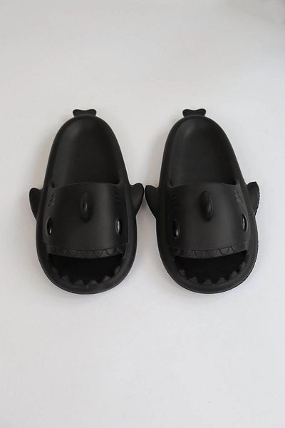 meSga butik Wg500 Shark Black Unisex Full Orthopedic Slippers Shark Slides